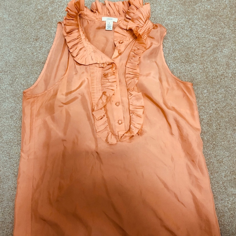 JCrew sleeveless ruffle blouse